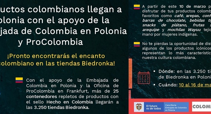 Productos colombianos llegan a Polonia con el apoyo de la Embajada de Colombia 