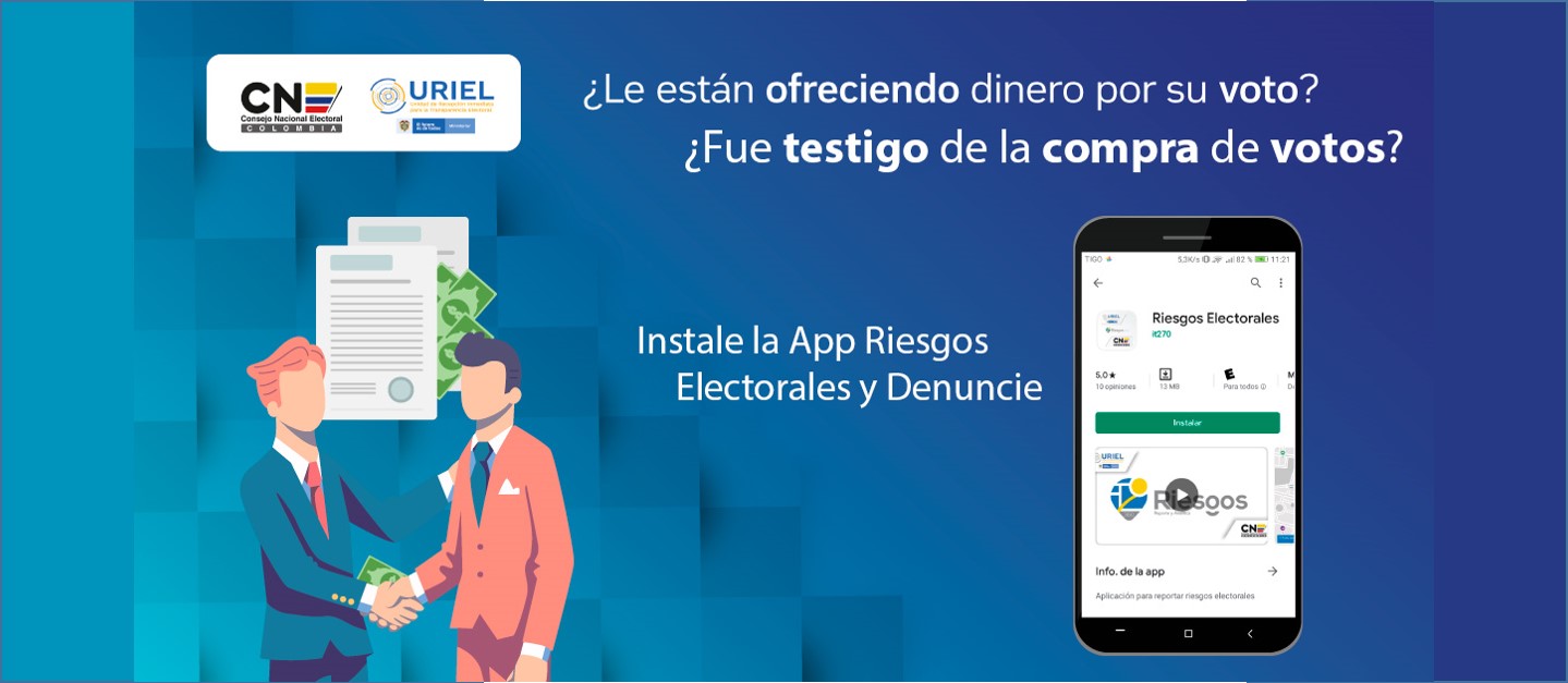 Instale la App Riesgos Electorales y denuncie los delitos que se presenten en las Elecciones 2022