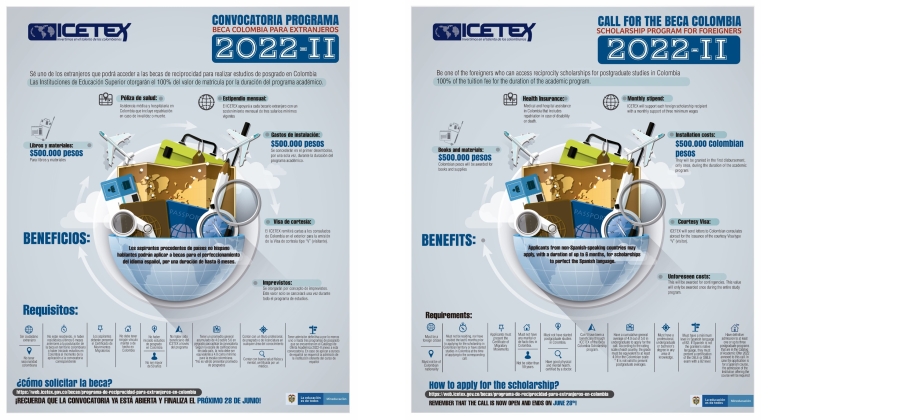 El “Programa Beca Colombia para Extranjeros” abre convocatoria para el segundo semestre de 2022 